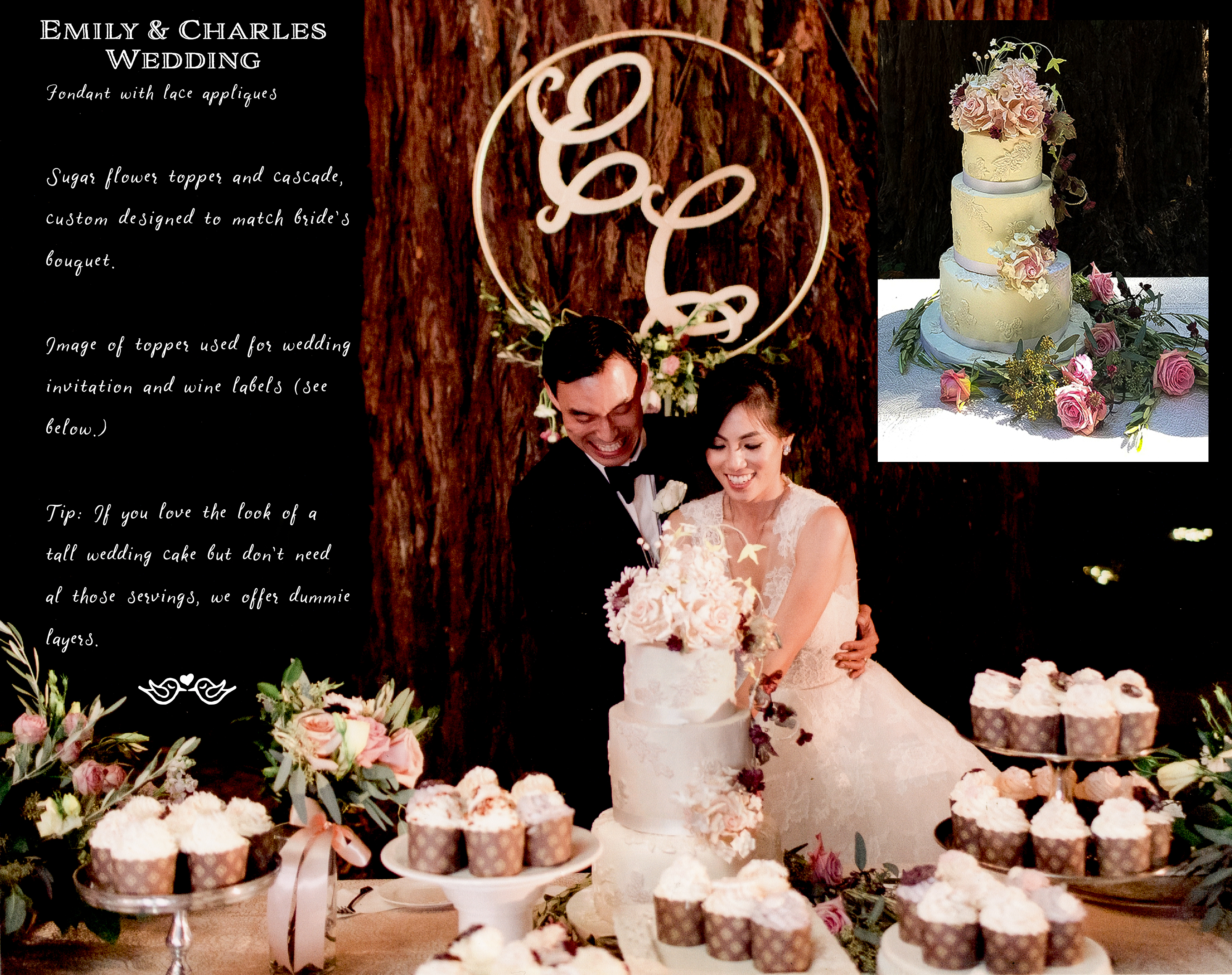 wedding cake by Sonoma Celebrates, lace appliques